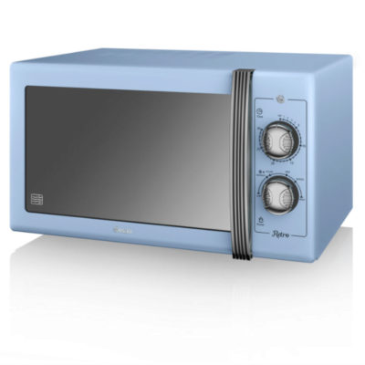 Swan Retro 900w Manual Microwave - Blue Swan Retro 900w Manual Microwave - Blue